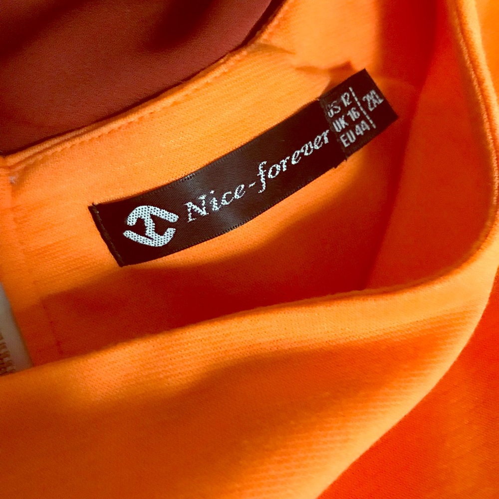 Orange ponte sheath dress